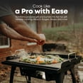 thumbnail image 6 of GasOne 25 x 16 In Pre-Seasoned Non Stick Griddle – Multipurpose Propane Griddle Grill for Steaks, Burgers – Oil Catcher Flat Top Grill with Reinforced Bars and Air Vents – Even Heat Distribution, 6 of 7