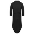 thumbnail image 4 of TiaoBug Mens Halloween Medieval Tailcoat Jacket Long Sleeve Steampunk Frock Coat Black S, 4 of 5