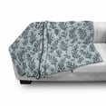 thumbnail image 3 of Blue and White Soft Flannel Fleece Throw Blanket, Hand Drawn Style Ocean Themed Pattern with Coral Seaweed, Cozy Plush for Indoor and Outdoor Use, 60" x 80", Pale Blue Dark Blue, by Ambesonne, 3 of 6