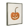 thumbnail image 3 of Casual Jack-o-Lantern Smile Holiday Graphic Art Luster Gray Framed Art Print Wall Art, 3 of 6