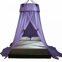 AUQ Canopy Bed Curtains, Canopy Netting for Bed, Mesh Sheer Bed Canopy for Girls and Women, Hook Up Curtains for Crib Twin Full Queen King Size Bed, Purple