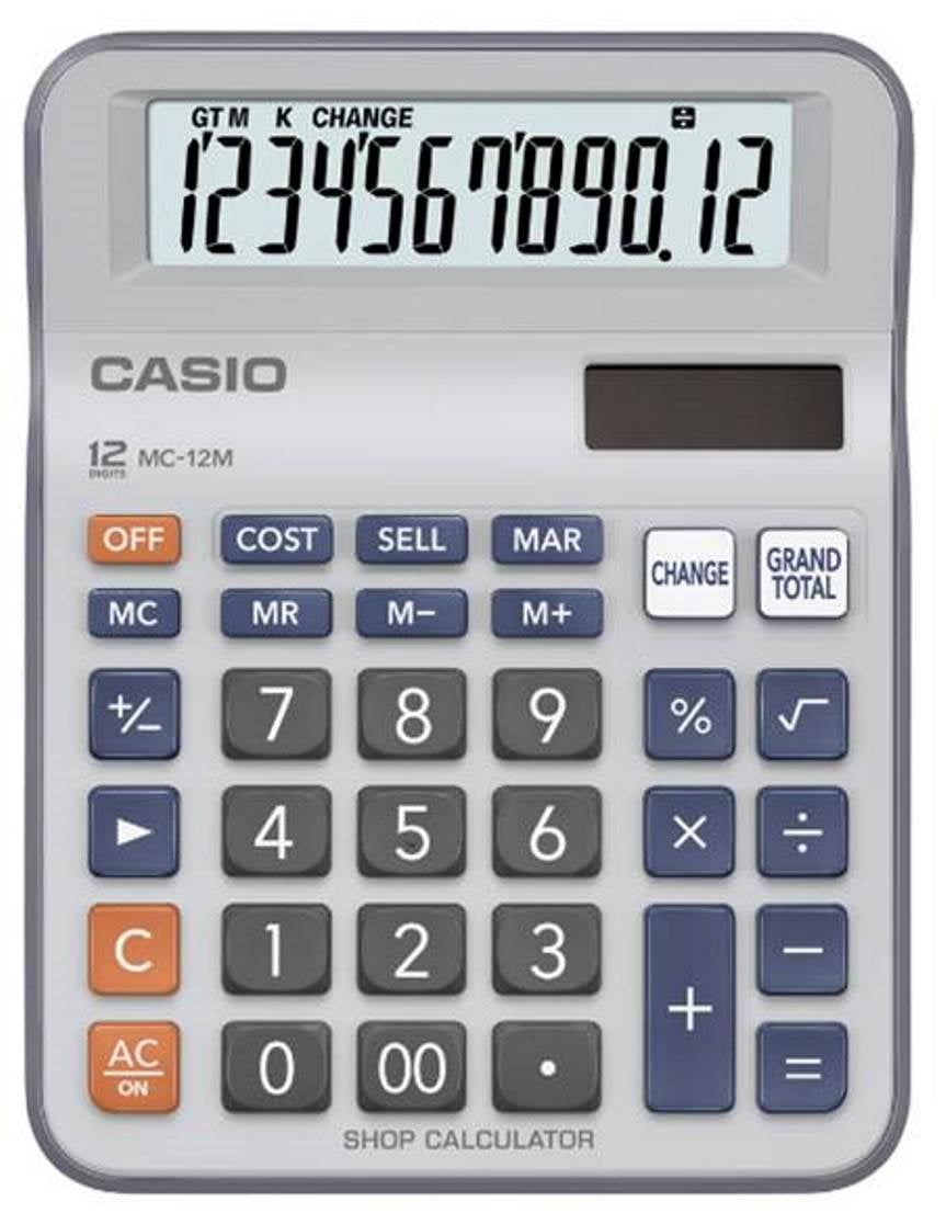 Casio MS120BM 12 Digit Tax Cost Sell Margin Desk Calculator Large Display J2KK 