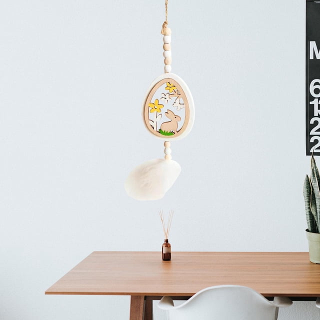 Guirnalda de de madera de Pascua, adornos colgantes de pared rústicos para Festival, bandeja escalonada, decoraciones para Macarena Guirnalda de cuentas