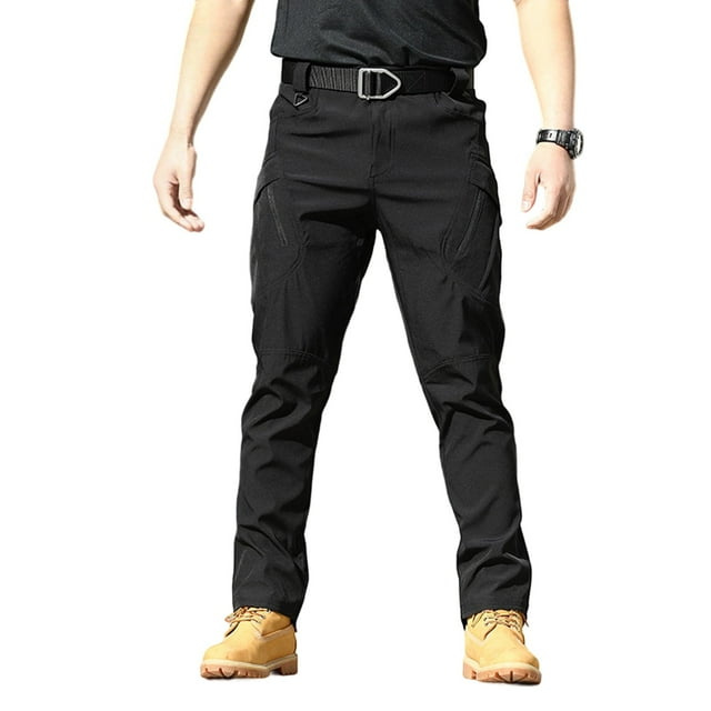 Pantalon Décontracté Extensible pour Homme Coupe Ajustée Pantalon de Travail Extérieur Pantalon Jogger Coquille Souple pour Randonnée Voyage Usage Quotidien Confortable Léger Respirant Taille Élastique