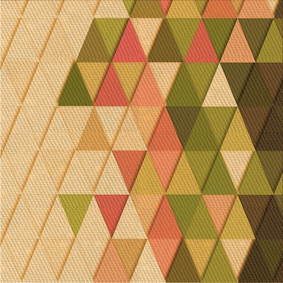 Ahgly Company Indoor Square Patterned Yellow Orange Area Rugs, 5' Square