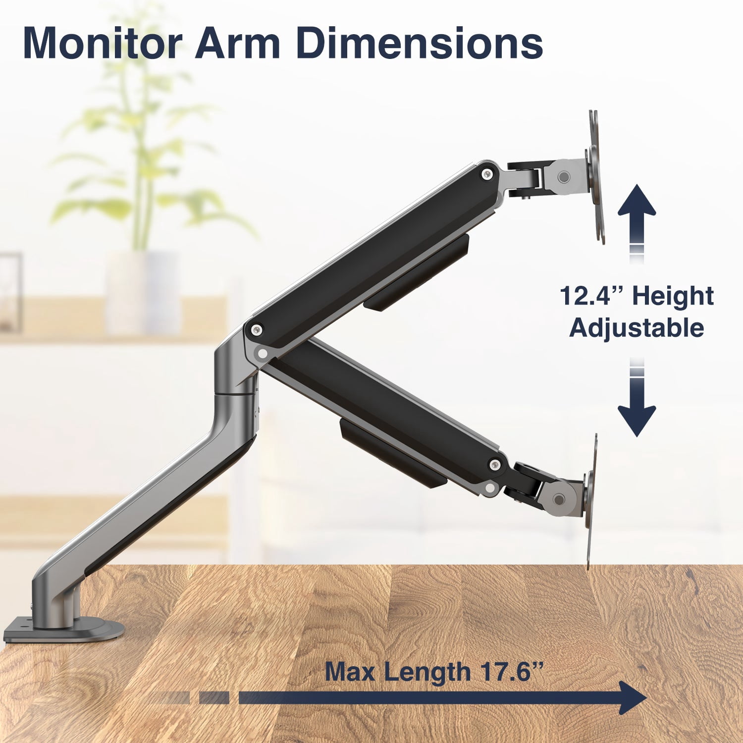 Desky Dual Spring Eco Monitor Arm - Silver