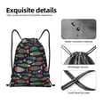 thumbnail image 5 of Drawstring Backpack - Hand Drawn Colorful Fishes Splash Proof Small Drawstring Gym Bag for Women Men, Cinch Sports String Bag Backpack for Travel Swimming Beach, 5 of 8