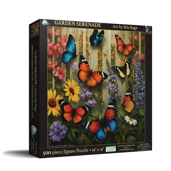 SUNSOUT INC - Garden Serenade - 500 piece Jigsaw Puzzle for Adults by Artist: Iris Sage - Finished Size 19" x 19" - MPN# 28113