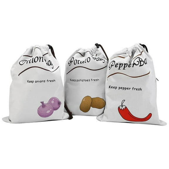 Potato and Onion Storage Bag Drawstring Bag Onion Potato Pepper Storage Bag Drawstring Fresh-Keeping Bag Shopping Bag