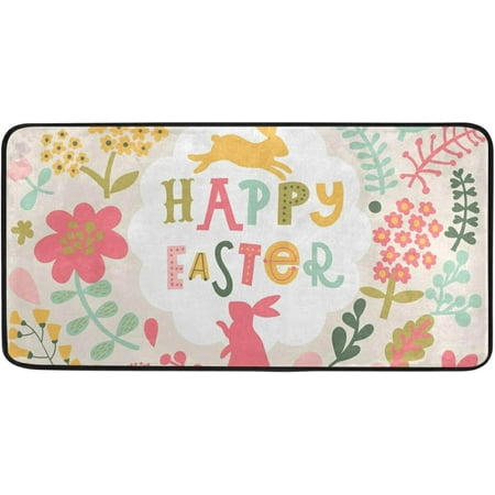 

Hyjoy Easter Bunny Eggs Kitchen Rug Non-Slip Bath Rug Doormats Anti Fatigue Runner Comfort Floor Mat 39 x 20 Inch