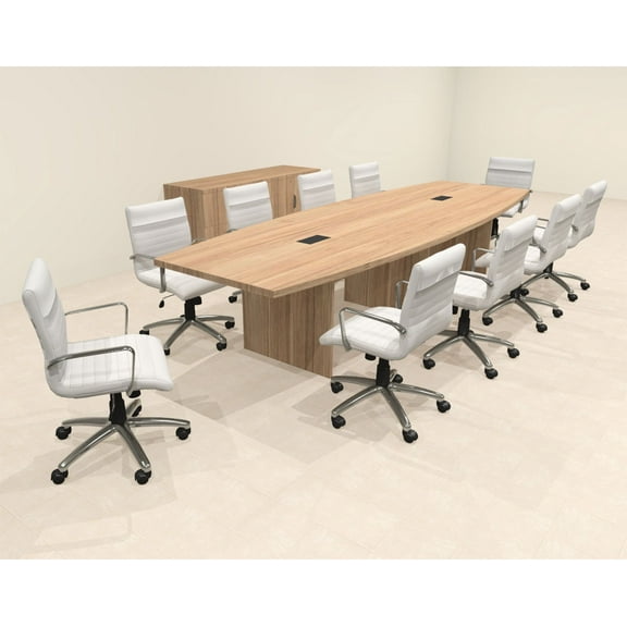 Modern Boat Shaped 12' Feet Conference Table, #OF-CON-C156