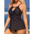 thumbnail image 3 of Charmo Women's High Neck Tankini Tops Only Tummy Control Swimsuit Top Ruched Swim Top Without Bottoms, 3 of 4