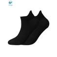 thumbnail image 2 of Deago 3 Pairs Men's Running Ankle Socks with Cushion Cotton Low Cut Athletic Sport Tab Socks (Black), 2 of 9
