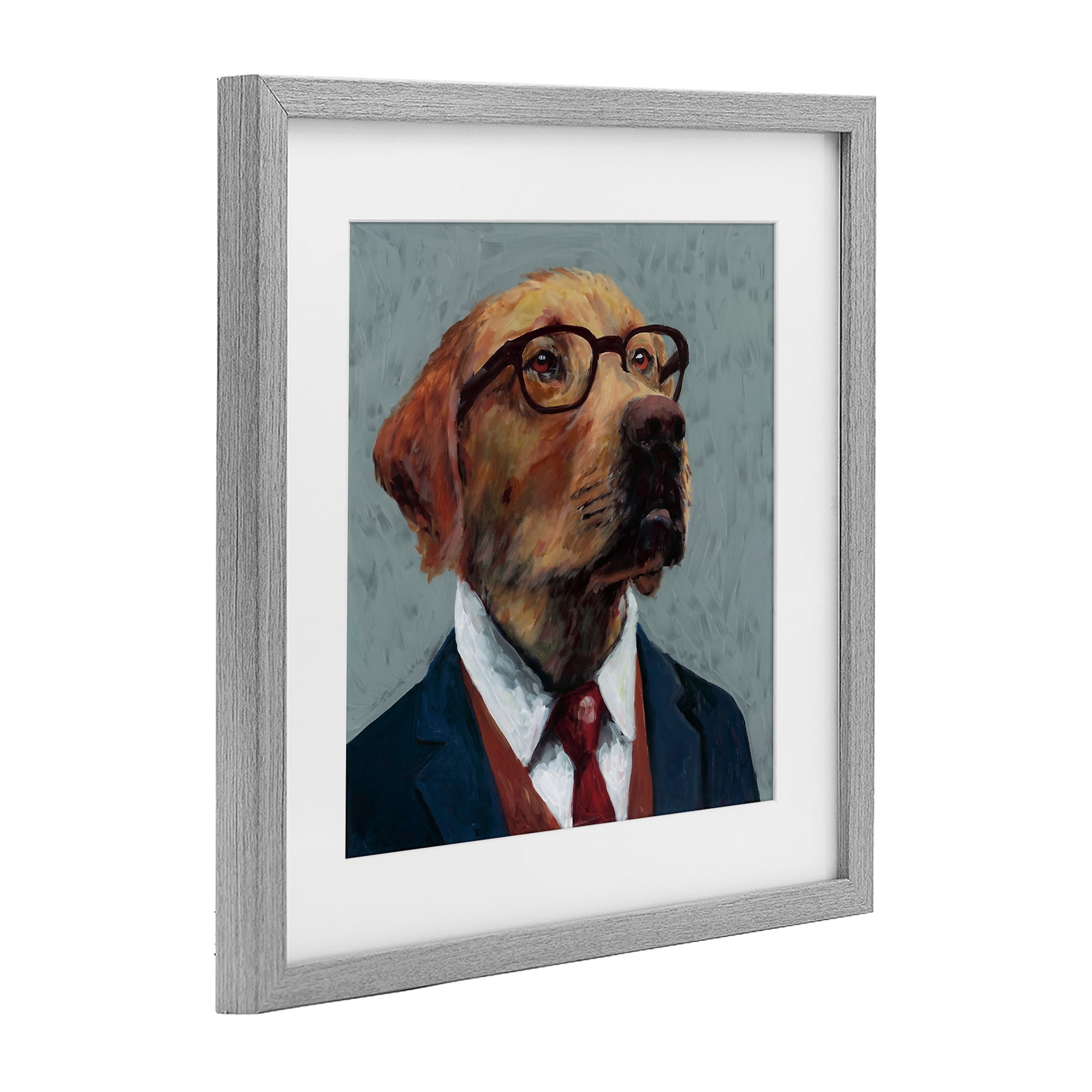Stupell Industries Bark Kent Portrait Gray Framed Print Under Glass, design by Studio Bautista