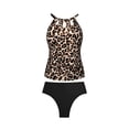 thumbnail image 5 of XIYON Women's Tankini Sets Leopard Print Two Piece Swimsuits Tankini With Removable Padding Adjustable Straps High Waist Bathing Ladies Swimwear Comfortable, 5 of 7