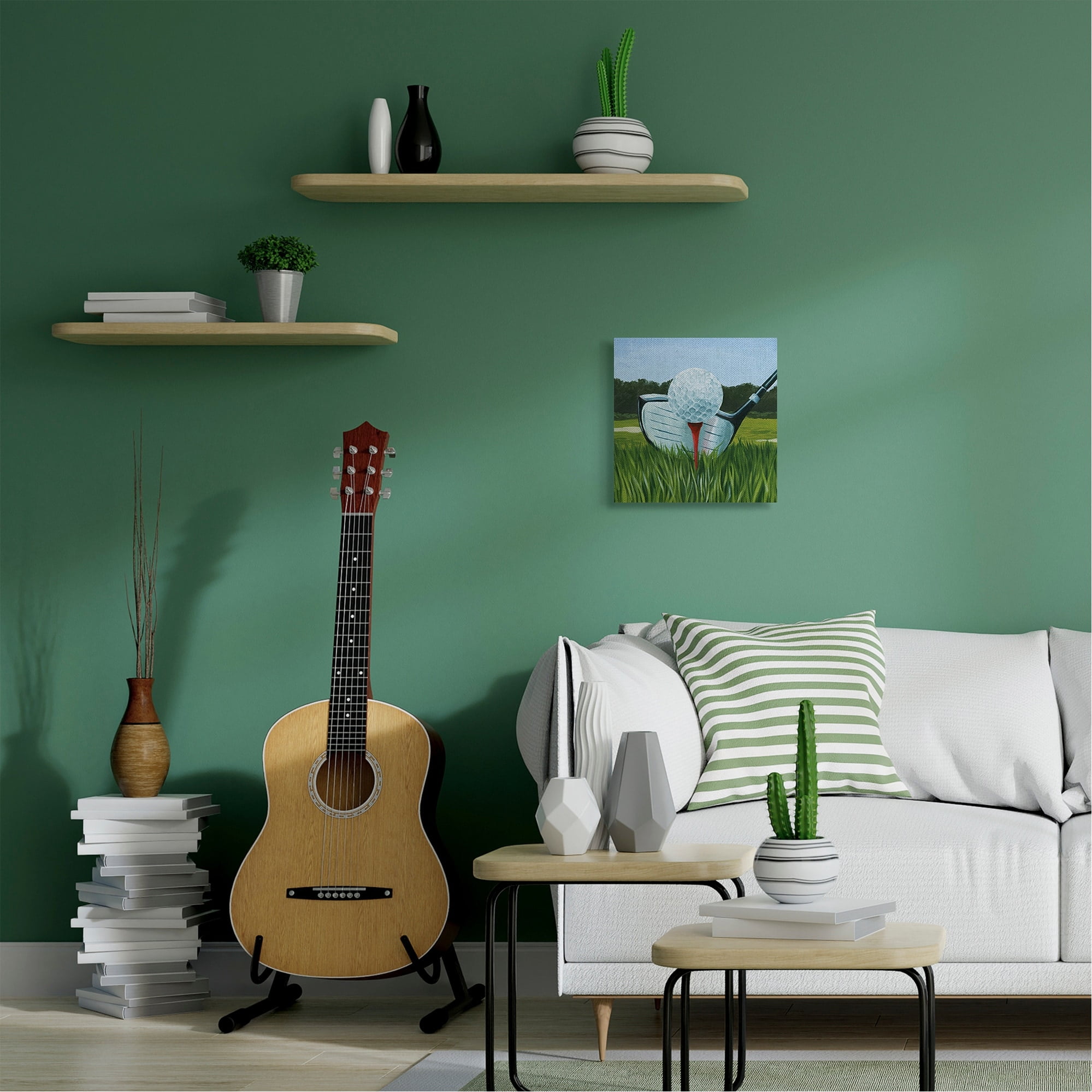 Stupell Home Décor Golf Tee Close Up Green Red Sports Painting Canvas Wall Art by Grace Popp