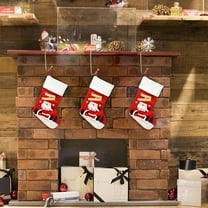 harmtty Fireplace Socks Pendant Snowflake Deer Christmas Tree No Burr Metal Stocking Hook for Home
