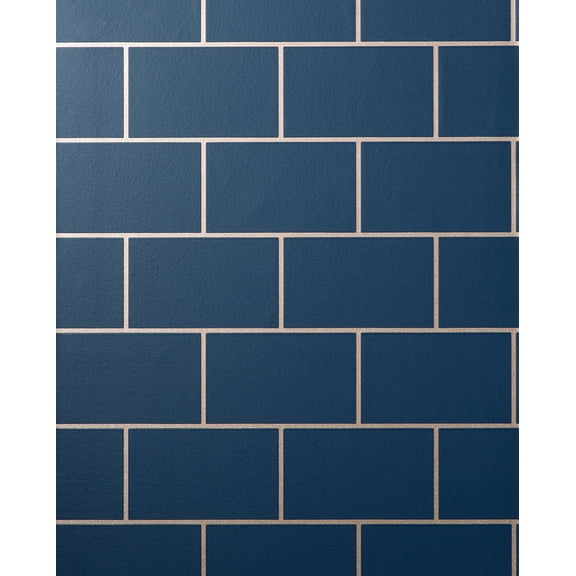 Fine Decor Wallcoverings Metro Navy Tile Wallpaper, 20.5-in by 33-ft, 56.38 sq. ft.