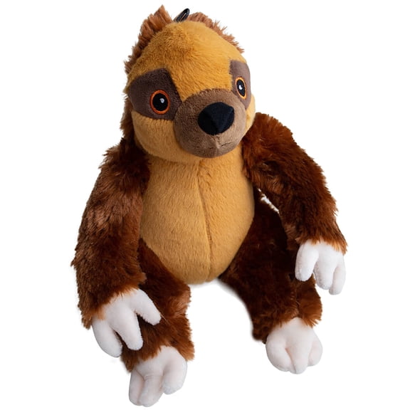 SnugArooz: Sasha the Sloth - Brown Plush Dog Toy, Squeaks & Crinkles, Pet Multi-Sensory Play, 10" Soft Animal Character Companion, Cuddle-Fetch-Chew