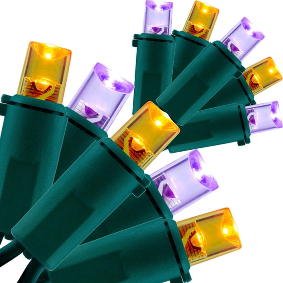 Luces de Cadena YULETIME Naranja y Púrpura 200 LED 15 m Paquete de 2