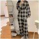 thumbnail image 4 of Conjuntos de Pijamas de Navidad a cuadros para mujer, ropa de dormir coreana, Pijamas de otoño, ropa bonita, Pijamas, conjuntos de pantalones de 2 piezas, ropa de descanso, traje de Pj, 4 of 4