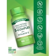 Vitamin B Complex Plus Vitamin C | 100 Caplets | For Men and Women | by Nature's Truth