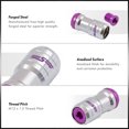 thumbnail image 2 of AJP Distributors Godsnow JDM Universal Open Ended Lug Nuts M12 X 1.5MM Thread Pitch Tuner Wheels Rims 20-Pieces Set + Locking Keys Kit Forged Steel Anodized Chrome Body Purple Trim, 2 of 4