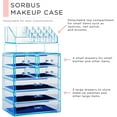 thumbnail image 3 of Acrylic Makeup Organizer - Cosmetic and Jewelry Storage Case Display - 2-Piece Women's Accessories Set with 7 Drawers and 16 Comportment Slots - Blue, 3 of 8