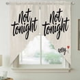 thumbnail image 2 of Valentine's Day Swag Valances for Windows, Kitchen Window Curtains Over Sink, Not Tonight Sorry Beige Modern Simple Window Treatment Curtains for Living Room/Bedroom Curtains 2 Panel Sets 36"x45", 2 of 8