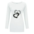 thumbnail image 3 of T-shirts à Manches Longues pour Femmes Time And Tru Mode Femme Décontractée Imprimé Col Rond Ample T-Shirt à Manches Longues Haut Blouse Chandail, 3 of 6