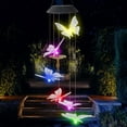 thumbnail image 4 of Solar Butterfly Wind Chime LED Lamp Colorful Discoloration Outdoor Garden Hanging Decoration, 4 of 5