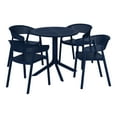 thumbnail image 2 of WestinTrends Playa 5-Piece Modern Patio Round Dining Table Set with Stackable Patio Dining Chairs, Navy Blue, 2 of 13