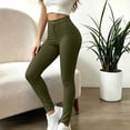 thumbnail image 7 of Tqcoqu Women's High Waist Stretch Skinny Pants,Solid Slim Fit Casual Ankle Length Button Closure Trousers for Workout Yoga, 7 of 7