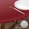 thumbnail image 4 of Red Gradient Round Fitted Table Cover Waterproof Table Cloth with Elastic Edge Wipeable Tablecloth for Picnic Camping Party Fits 55"-60" Diameter, 4 of 8