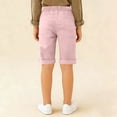 thumbnail image 5 of Plebaso Kids Summer Shorts Knee Length Shorts Boys Girls Zipper Button Casual Short Pants with Pockets, 5 of 6