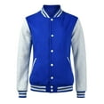 thumbnail image 6 of Men's Color Block Stand Collar Casual Baseball Jacket Coat with Pockets, 6 of 10