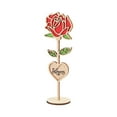 thumbnail image 2 of deevoka Wooden Rose Sign Keepsake Craft Valentines Day Decor for Birthday Holiday Home, 2 of 9