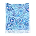 thumbnail image 2 of Foulard à Franges pour Femmes, Motif Cachemire Bleu, Long Châle Léger et Chaud, 2 of 6