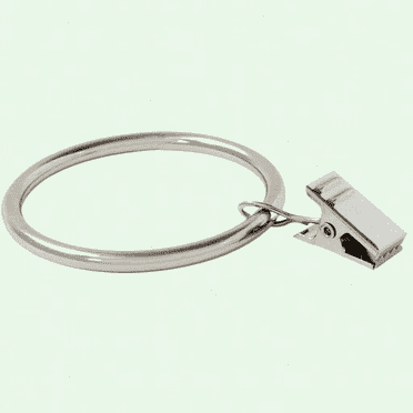 Decorative Drapery Rings Set - 14 Curtain Rings with Strong Clips 2" Diameter - Brushed Nickel