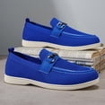 thumbnail image 2 of Mens Casual Loafers Breathable Mesh Slip On Shoes - Comfortable Walking Sneakers with Horsebit Detail - Lightweight Blue,Size 11, 2 of 9
