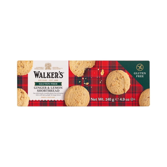Walkers - Cookie Shortbread Ginger Lemon Gluten Free - 4.9 Oz, Case of 6