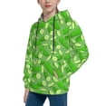 thumbnail image 2 of Lsque Green Cucumber Patten Youth Hoodie Sweatshirt Pullover with Kangaroo Pocket Boys and Girls Hoodie Warm Hoodie for Kids-Large, 2 of 6
