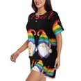 thumbnail image 2 of Lsque Lgbt Gnome Women's Short-Sleeved Pajama Set - 2 Piece Soft and Lightweight Sleepwear Set-Large, 2 of 9