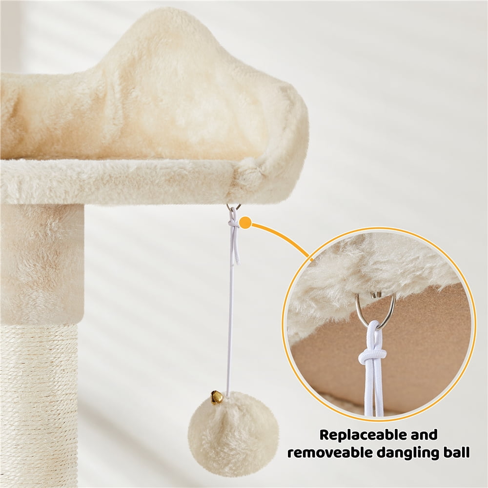 Yaheetech 53.5'' Multilevel Cat Tree Condo with Scratching Post, Beige