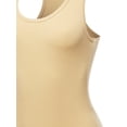 thumbnail image 4 of A2Y Women's Fashion Basic Premium Cotton Racerback Tank Body Suit Taupe L, 4 of 5