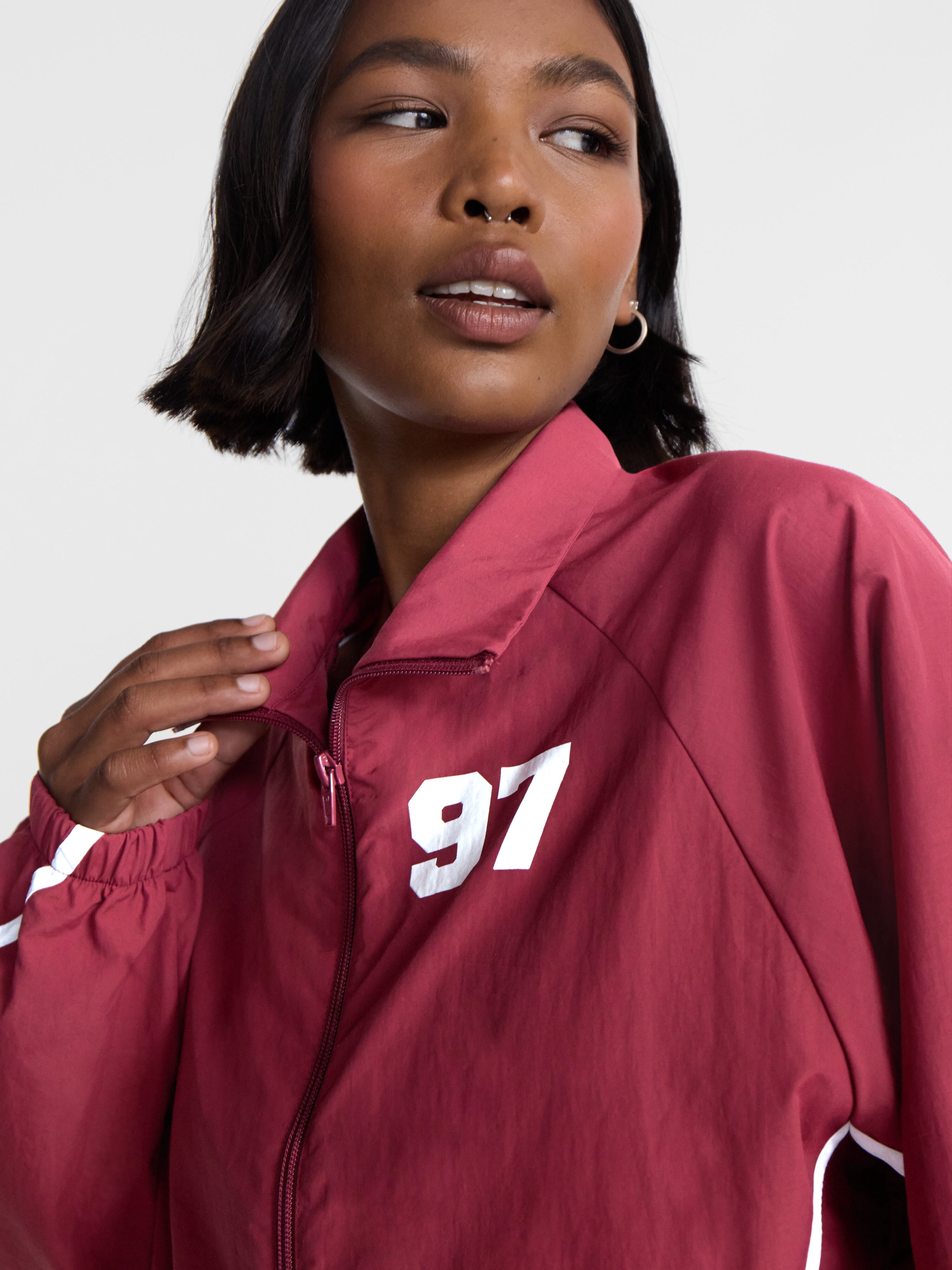 No Boundaries Zip Front Graphic Track Jacket, Women's XXS-XXL