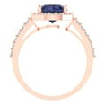 thumbnail image 4 of 1.86 ct Round Cut Simulated Blue Sapphire Halo Engagement Ring for Women in 18K Rose Gold, 4 of 5