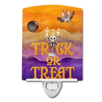 Caroline's Treasures BB7461CNL Halloween Trick or Treat Ceramic Night Light, 6x4x3", multicolor