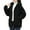 Black, variant on Women Winter Hoodie, Thick Fleece, Drawstring Hooded, Outerwear, Full Sleeves, Zipper Closure, Windproof, Cardigan, Jacket, Pockets