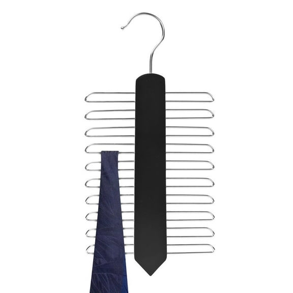 Black Wooden Tie Hanger - Vertical Style